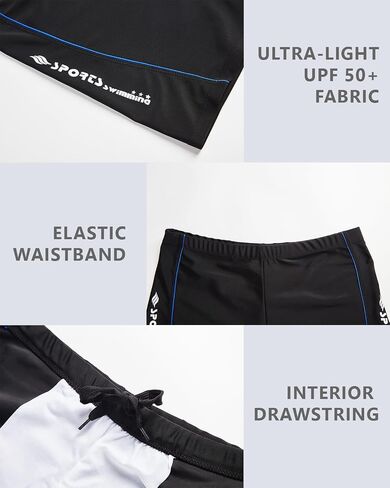 KANAV Men's Athletic Square Leg Swimsuit Jammers Durable Compression Swim Briefs Training Bathing Swimming Shorts in Saudi Arabia
