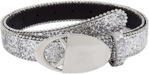 Hot Girl Glittered Waistband Round Buckle Belt For Jeans Dress Nightclub Girls Modern Waistband in Kuwait