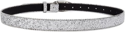 Hot Girl Glittered Waistband Round Buckle Belt For Jeans Dress Nightclub Girls Modern Waistband in Kuwait