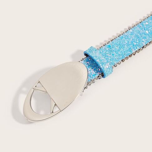 Hot Girl Glittered Waistband Round Buckle Belt For Jeans Dress Nightclub Girls Modern Waistband in Kuwait