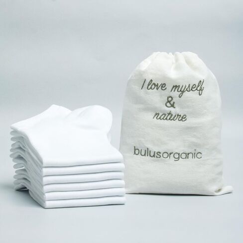 Bulusorganic Ankle Socks, 6 Pair of 100% Organic Cotton Socks, Compression for a Secure Fit, Reinforced Toe and Heel in Saudi Arabia