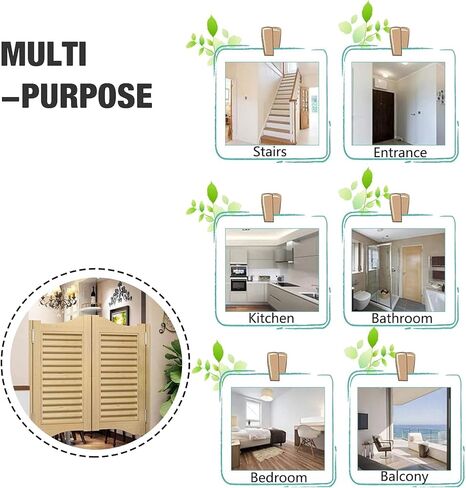 أبواب مقهى Louvered المتأرجحة، أبواب صالون الصنوبر لديكور المنزل مع أجهزة مفصلات، قسم مدخل لشريط مدخل المطبخ في الردهة، ورنيش مصنوع مسبقًا (خشب بورلي، 31.5 × 35.4 بوصة) in Kuwait