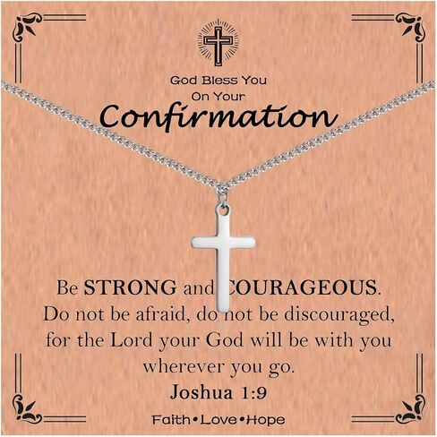 Cross Necklace for Boys, Easter First Cmmunion Baptism Confirmation Gifts for Teenage Boys -Birthday Graduation Back to School Christmas Valentines Day Gifts for Him Son Grandson Nephew in Saudi Arabia