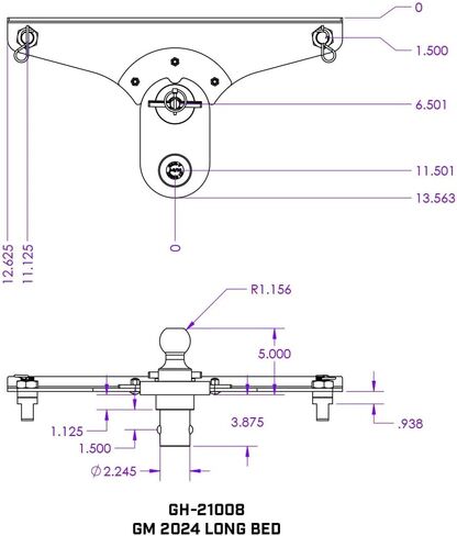 Gen-y GH-21008 Goosepuck 5 "إزاحة كرة منكلة لنظام Mount Puck يناسب GM Long Bed 2020 إلى التيار-سعة القطر 25000 رطل in Kuwait
