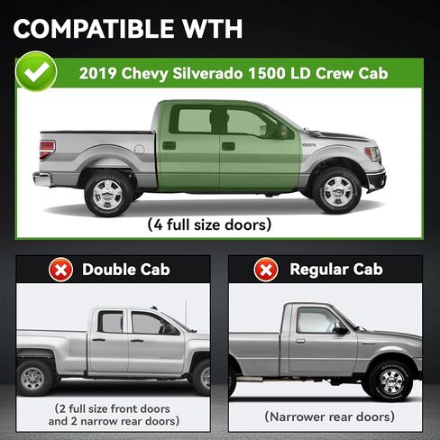 ألواح الجري المتوافقة مع 2019 CHEVY Silverado 1500LD CREW CAB ، أسود إسقاط جانبي الخطوات الثقيلة قضبان الصلب الكربوني NERF بارات جانبية in Kuwait
