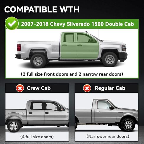 ألواح الجري المتوافقة مع 2019 CHEVY Silverado 1500LD CREW CAB ، أسود إسقاط جانبي الخطوات الثقيلة قضبان الصلب الكربوني NERF بارات جانبية in Kuwait