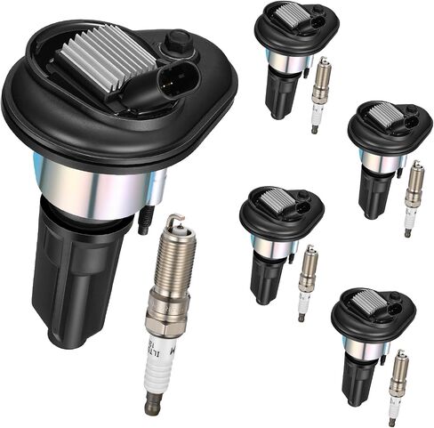 5-Pack UF303 Ignition Coils & 5019 Spark Plugs Kit Compatible with Chevy Colorado, Compatible with GMC Canyon, 3.7L 3.5L L5 for i370 i350, H3- Replaces LTR5GP 12568062 in Saudi Arabia