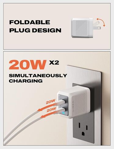 Lisen Wall Charger Cube,20W Single Port USB Wall Plug for iPhone 15 14 13 12 11 Pro Max XS XR X 8 7 6 6S Plus,Charging Box Brick with Samsung,LG,Moto,Android Phones,White in Saudi Arabia