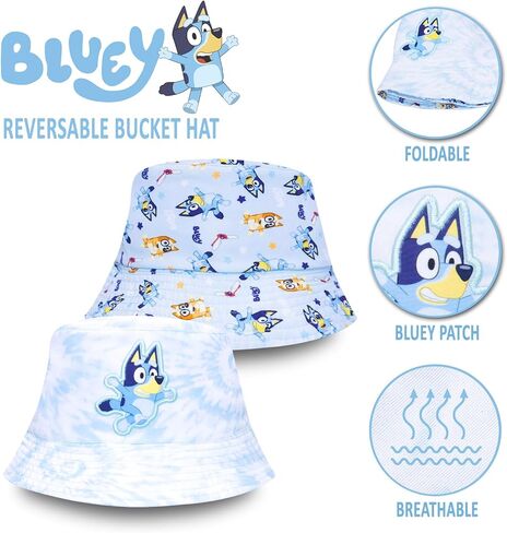 قبعة دلو قابلة للانعكاس من Bluey-صيف شمس مرخص رسميًا للبنين والبنات الذين تتراوح أعمارهم بين 2 و 5 سنوات-نسيج تلي in Kuwait