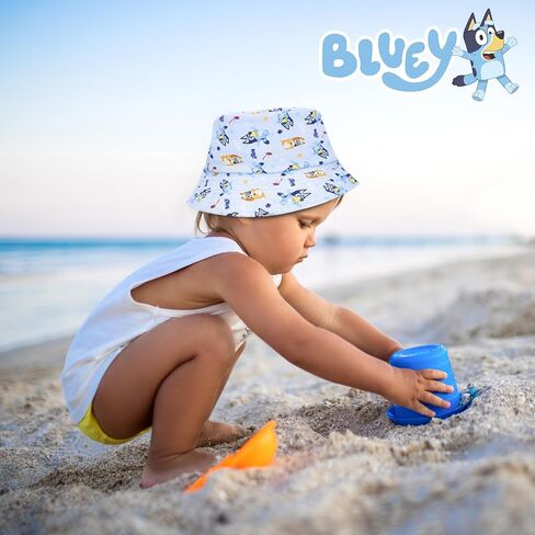 قبعة دلو قابلة للانعكاس من Bluey-صيف شمس مرخص رسميًا للبنين والبنات الذين تتراوح أعمارهم بين 2 و 5 سنوات-نسيج تلي in Kuwait