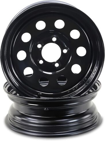 Libra 15 X 5 Trailer Wheels 5 Lug on 5 "Bolt Pattern Black Mod ، Set 2-17027 in Saudi Arabia