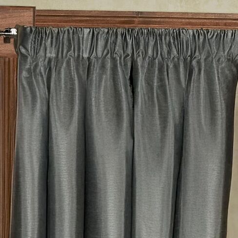 Chamberly Luxury Window Treatment | Dark Gray | Polyester Faux Silk | Energy Saving, Noise Reducing, Room Darkening | Elegant 2 Piece Set 84L Window Panels | Wide, Rod Pocket, Curtain Pair | Washable in Saudi Arabia