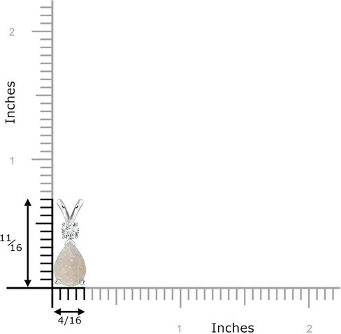 قلادة قلادة Angara Opal Teardrop مع الماس في الذهب الأبيض 14K (7x5mm Opal) in Saudi Arabia