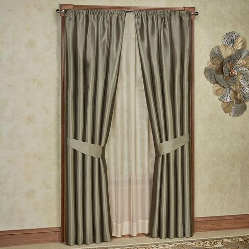 Chamberly Luxury Window Treatment | Dark Gray | Polyester Faux Silk | Energy Saving, Noise Reducing, Room Darkening | Elegant 2 Piece Set 84L Window Panels | Wide, Rod Pocket, Curtain Pair | Washable in Saudi Arabia