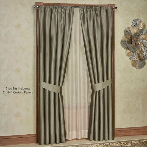 Chamberly Luxury Window Treatment | Dark Gray | Polyester Faux Silk | Energy Saving, Noise Reducing, Room Darkening | Elegant 2 Piece Set 84L Window Panels | Wide, Rod Pocket, Curtain Pair | Washable in Saudi Arabia
