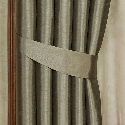 Chamberly Luxury Window Treatment | Dark Gray | Polyester Faux Silk | Energy Saving, Noise Reducing, Room Darkening | Elegant 2 Piece Set 84L Window Panels | Wide, Rod Pocket, Curtain Pair | Washable in Saudi Arabia
