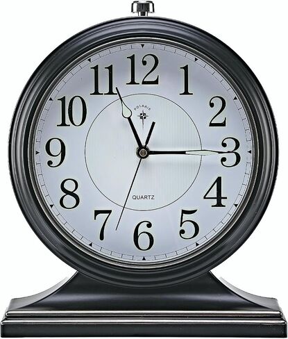 Retro Mantel Décor Desk Clock, 10-inch Vintage Table Clocks for Fireplace, Easy to Read Clocks for Living Room, Bedroom, Office, Desktop Decoration (Bright Brown) in Saudi Arabia