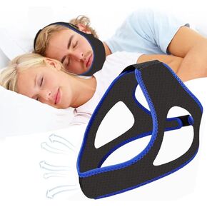 حزام الذقن المضاد للشخير لمستخدمي CPAP ، حزام الذقن للنوم ، CPAP للرجال والنساء ، فك تدفق الهواء المزدوج قابل للتعديل للحفاظ على الفم مغلقًا وتوقف عن الشخير in Kuwait