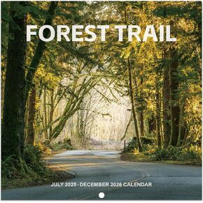 Calendar 2024-2025 - Monthly Square Wall Calendar 2024-2025, 18 months from Jul. 2024 - Dec. 2025, 12" x 24" (Open), Scenic Path Wall Calendar with Thick Paper in Kuwait