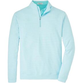 PETER MILLAR Men's Sugar Stripe Performance Quarter-Zip, Cabana Blue, Large in Saudi Arabia