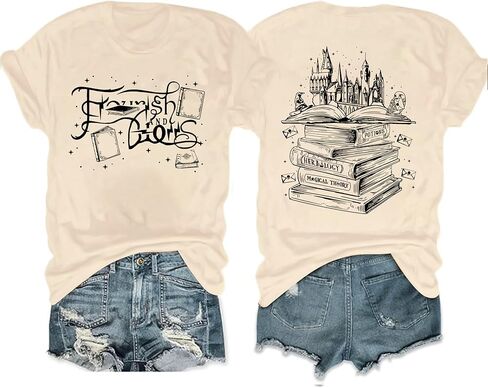 Magical Shirts for Women Flourish and Blotts Shirt Book Tshirt Wizard Costume Clothes in Kuwait