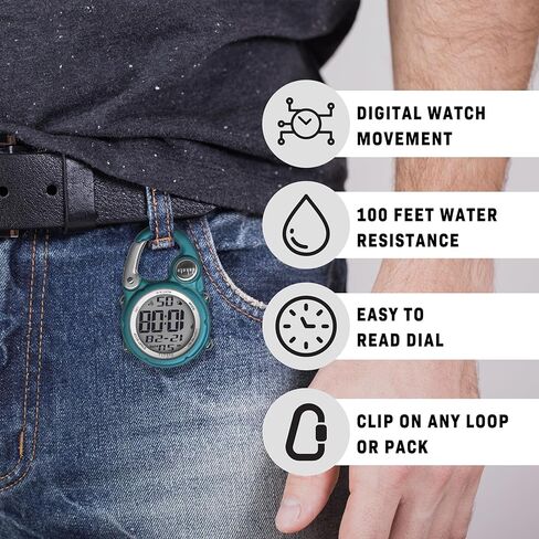 Dakota Digital Clip, Alarm, Stopwatch, Timer and Dual Time, Quality Pocket and Fob Watch, Premium Durability Outdoor Gifts for Men, Tactical Digital Clip on Watch in Kuwait