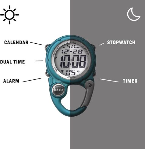 Dakota Digital Clip, Alarm, Stopwatch, Timer and Dual Time, Quality Pocket and Fob Watch, Premium Durability Outdoor Gifts for Men, Tactical Digital Clip on Watch in Kuwait