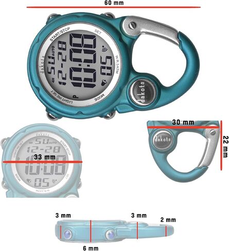 Dakota Digital Clip, Alarm, Stopwatch, Timer and Dual Time, Quality Pocket and Fob Watch, Premium Durability Outdoor Gifts for Men, Tactical Digital Clip on Watch in Kuwait