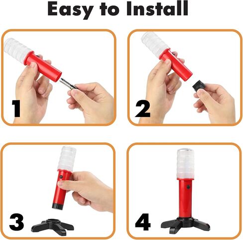 Twinkle Star الطوارئ على جانب الطريق ، أدى LED Safety Strobe Road تحذير الطريق ضوء الطريق السريع تنبيه مع قاعدة مغناطيسية ، موقف قابل للفصل ، حالة تخزين صلبة (مجموعة من 4) in Kuwait