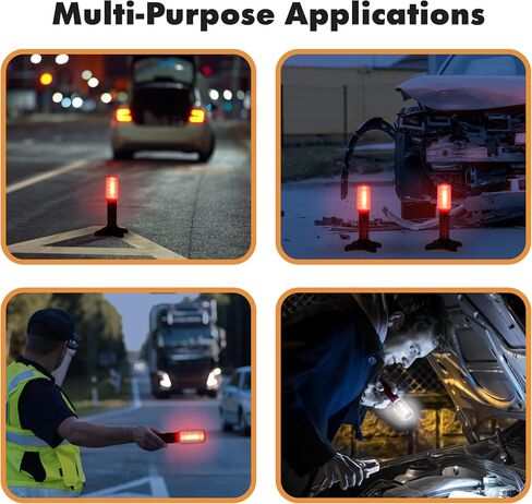 Twinkle Star الطوارئ على جانب الطريق ، أدى LED Safety Strobe Road تحذير الطريق ضوء الطريق السريع تنبيه مع قاعدة مغناطيسية ، موقف قابل للفصل ، حالة تخزين صلبة (مجموعة من 4) in Kuwait