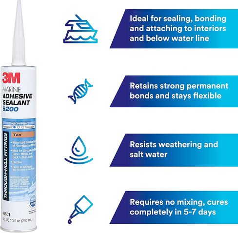 لاصق/مانع التسرب 3M Marine 5200 (الماهوجني، 1/10 جالون)، 10 أونصة سائلة in Kuwait
