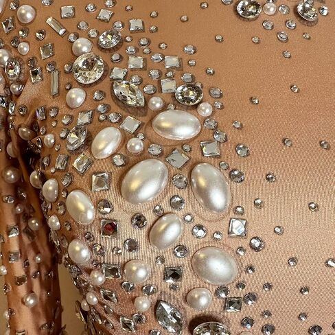 YouMeisha Sparkle Rhinestone Pearl Jumpsuit Women Sexy Club Party Party Birthdities Dance Stage Performan in Saudi Arabia