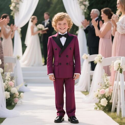 الأولاد بدعوى ضئيلة 5 قطع مزدوجة الأطفال الصدر ملابس سهرة الرسمية مع قميص سترة بانت بو البوتي مجموعة لحفل الزفاف in Kuwait