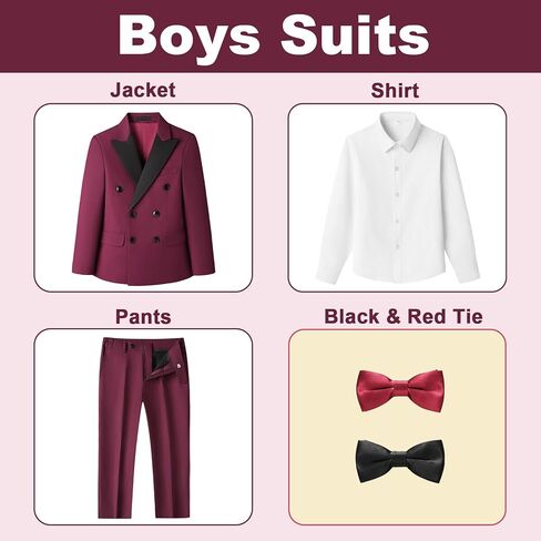 الأولاد بدعوى ضئيلة 5 قطع مزدوجة الأطفال الصدر ملابس سهرة الرسمية مع قميص سترة بانت بو البوتي مجموعة لحفل الزفاف in Kuwait