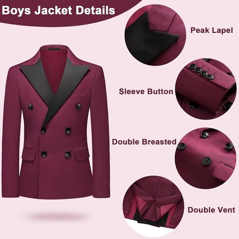 الأولاد بدعوى ضئيلة 5 قطع مزدوجة الأطفال الصدر ملابس سهرة الرسمية مع قميص سترة بانت بو البوتي مجموعة لحفل الزفاف in Kuwait