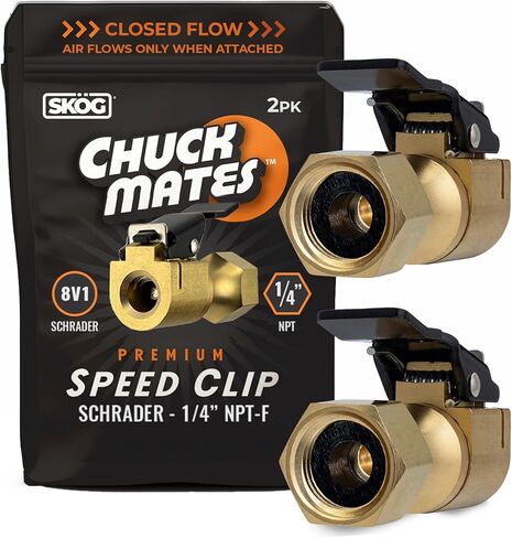 تشاك ميتس بريميوم منفاخ الإطارات سريع التوصيل - محول صمام هواء متين وسهل الاستخدام للنفخ بدون جهد - نوع مفتوح in Kuwait