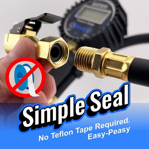 تشاك ميتس بريميوم منفاخ الإطارات سريع التوصيل - محول صمام هواء متين وسهل الاستخدام للنفخ بدون جهد - نوع مفتوح in Kuwait