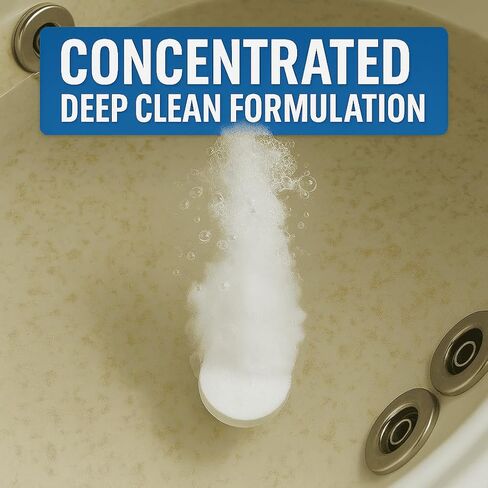 منظف ​​حوض الاستحمام النشط - 32oz (8 استخدامات) منظف الحمام النفاث لنظام حمام الدوامة والسبا، متوافق مع نفاثات الجاكوزي، أحواض الدوامة، محلول آمن للصرف الصحي - صنع في الولايات المتحدة الأمريكية in Kuwait