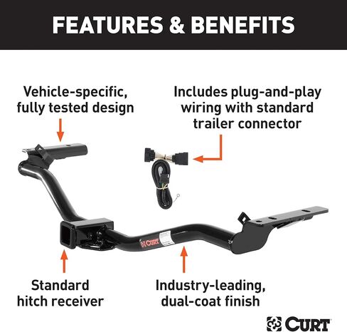 CURT 99303 Class 3 Trailer Hitch, 2-Inch Receiver, 4-Pin Wiring Harness, Select Ford Explorer, Police Interceptor Utility in Saudi Arabia
