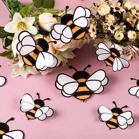 FOBSME 60 PCS 3D BEE ملصقات 3 أحجام الحلي الصغيرة للعسل نحلة الحفلات جدار صائق ديكورات أصفر العسل النحل متمثلات للمنزل في مكتب ثلاجة in Saudi Arabia