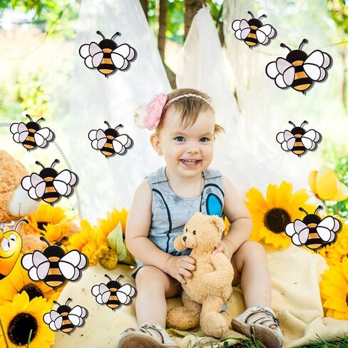 FOBSME 60 PCS 3D BEE ملصقات 3 أحجام الحلي الصغيرة للعسل نحلة الحفلات جدار صائق ديكورات أصفر العسل النحل متمثلات للمنزل في مكتب ثلاجة in Saudi Arabia