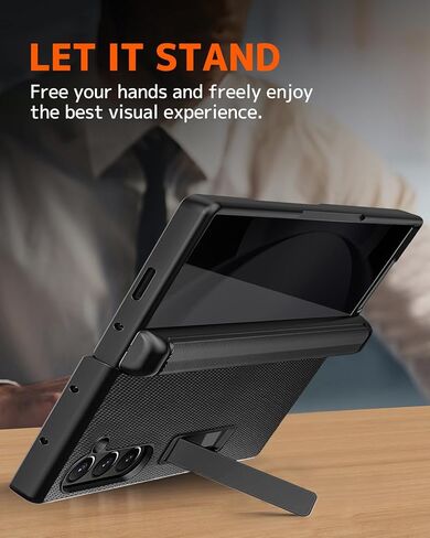 NINKI for Samsung Galaxy Z Fold 6 Case with Privacy Screen Protector,4 in 1 Magnetic Hinge Case for Samsung Z Fold 6 Case with Kickstand, Z Fold 6 Leather Case for Galaxy Z Fold 6 5G Phone Case Black in Kuwait