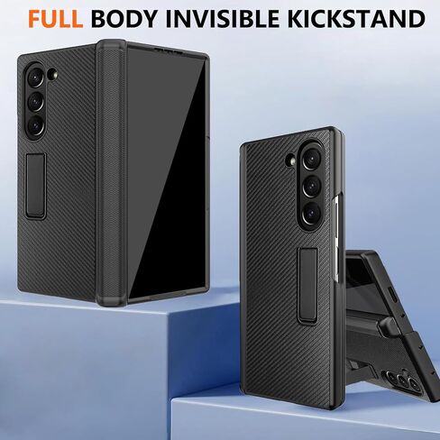 NINKI for Samsung Galaxy Z Fold 6 Case with Privacy Screen Protector,4 in 1 Magnetic Hinge Case for Samsung Z Fold 6 Case with Kickstand, Z Fold 6 Leather Case for Galaxy Z Fold 6 5G Phone Case Black in Kuwait
