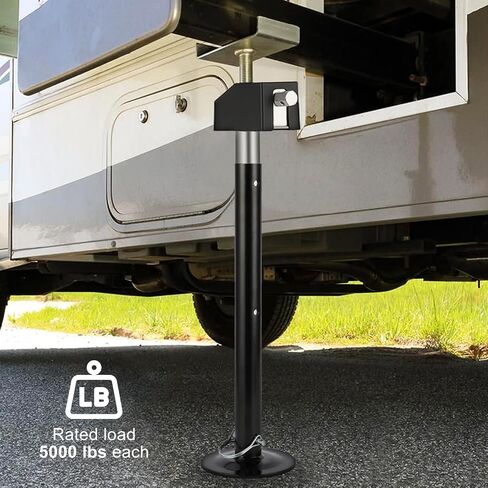 4 حزمة قابلة للتعديل RV Slide Out Jacks - الصلب الشاق ، سعة 10000 رطل ، نطاق الارتفاع 21.06 "إلى 34.25" ، جابس دعم RV الأسود in Kuwait