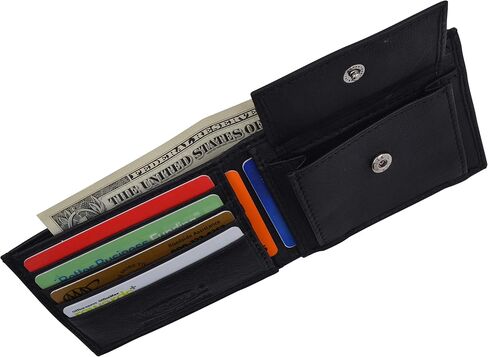 Marshal Kids Slim Genterien Leather Coin Pouch Bifold Befold Compact Wallet (Brown) in Kuwait