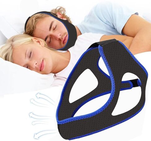 حزام الذقن المضاد للشخير لمستخدمي CPAP ، حزام الذقن للنوم ، CPAP للرجال والنساء ، فك تدفق الهواء المزدوج قابل للتعديل للحفاظ على الفم مغلقًا وتوقف عن الشخير in Kuwait