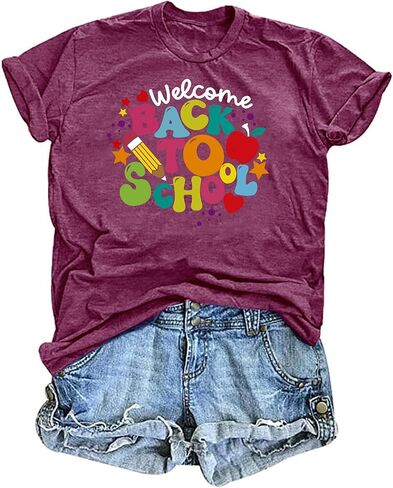 First Day of School Shirt: Teacher Shirts Women Back to School Tee Teacher Life Appreciation Shirt Teacher Gift Tee Top in Kuwait