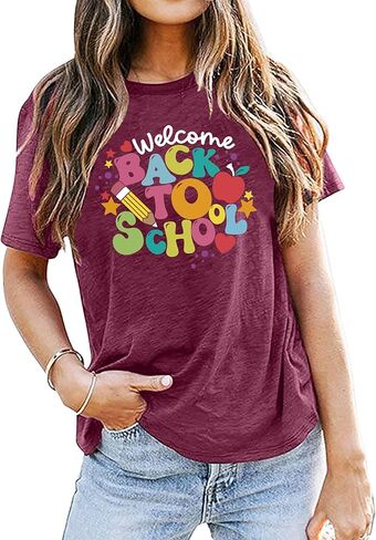 First Day of School Shirt: Teacher Shirts Women Back to School Tee Teacher Life Appreciation Shirt Teacher Gift Tee Top in Kuwait