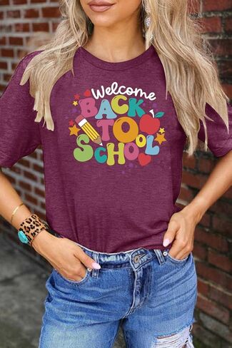 First Day of School Shirt: Teacher Shirts Women Back to School Tee Teacher Life Appreciation Shirt Teacher Gift Tee Top in Kuwait
