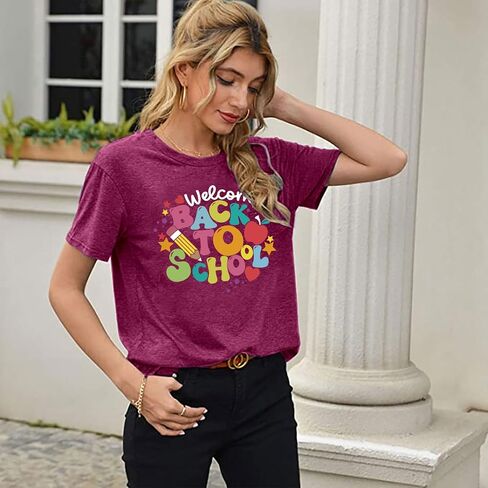 First Day of School Shirt: Teacher Shirts Women Back to School Tee Teacher Life Appreciation Shirt Teacher Gift Tee Top in Kuwait